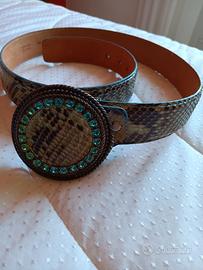 cintura in vera pelle pitone