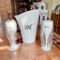 Cestello portabottiglia + bicchieri