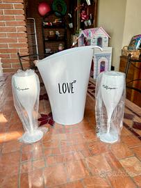 Cestello portabottiglia + bicchieri