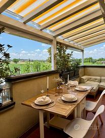 Pergola: copertura policarbonato - tenda elettrica