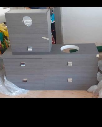 mobile bagno +pensile grigio 120x60x35