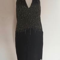 Nuovo abito da sera nero con pailettes  taglia 44