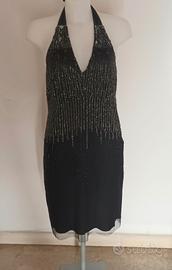 Nuovo abito da sera nero con pailettes  taglia 44