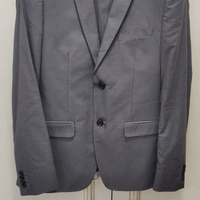 Completo abito uomo grigio gessato tg 48 slim fit