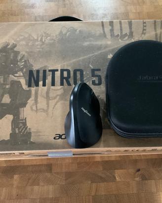 Pc lavoro gaming+cuffie jabbra evolve75+mouse