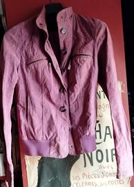 GIUBBOTTO PELLE SCAMOSCIATA SISLEY ROSA