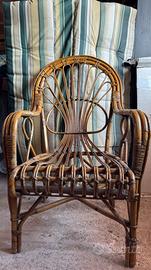 Set da 6 poltrone e tavolo rattan