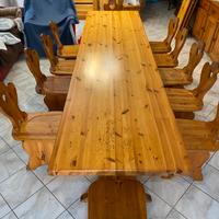 Tavolo+ sedie in massello , 12 posti