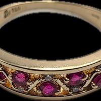 ANELLO ORO DIAMANTI E RUBINI