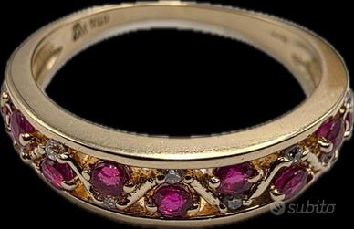 ANELLO ORO DIAMANTI E RUBINI