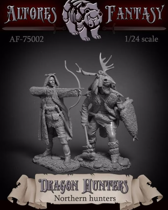 Dragon Hunters Fantasy 75mm Diorama miniature 1:32
