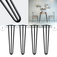 Gambe tavolo a forcina 30 cm acciaio inox NERO