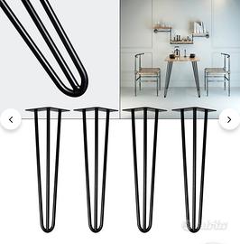 Gambe tavolo a forcina 30 cm acciaio inox NERO