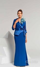 Abito lungo elegante blu elettrico - Curvy Allure