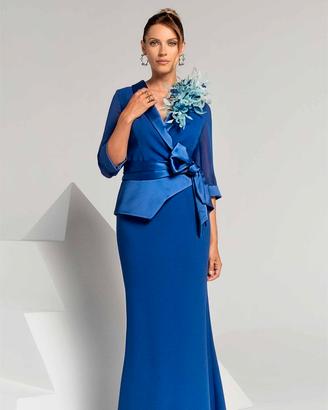 Abito lungo elegante blu elettrico - Curvy Allure