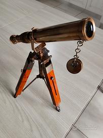cannocchiale telescopio in ottone con treppiedi