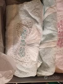 set asciugamano viso e bidet o ospiti azzurro