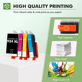 4 Cartucce 924XL 924e Con Chip Compatibili HP Offi