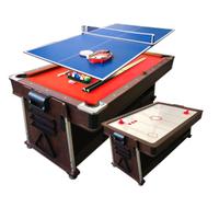 Biliardo Multigioco Pingpong Air Hockey Mattew Red