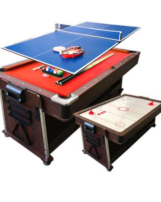 Biliardo Multigioco Pingpong Air Hockey Mattew Red