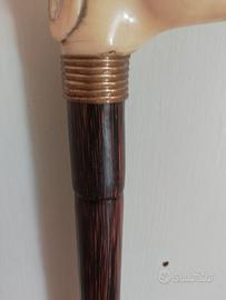 antico vittoriano bastone passeggio levriero raro