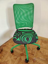 Sedia da ufficio Thorbjørn IKEA nero/verde