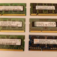 10GB ram sodimm totali in 6 banchi DDR2 e DDR3