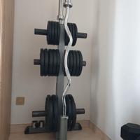 Stand con Set dischi + 2 bilancieri Toorx