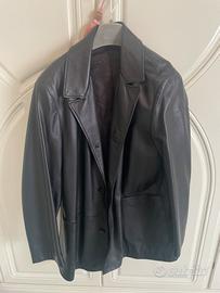 Giacca Blazer Uomo in Vera Pelle Nera - 50