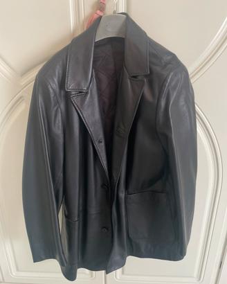 Giacca Blazer Uomo in Vera Pelle Nera - 50