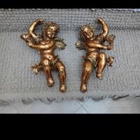 coppia angeli in legno