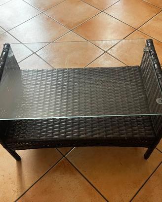Tavolino per esterno in finto ratan