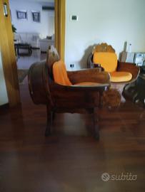 Sedie ricavate da botti in massello di rovere