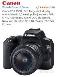 Canon 250D eos con microfono Sennheisen Mk200