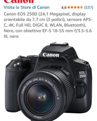 Canon 250D eos con microfono Sennheisen Mk200