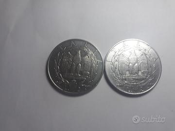 2 monete da 2 lire del regno d'italia del 1940