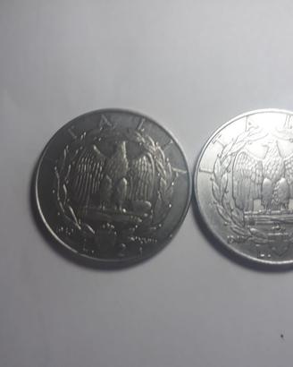 2 monete da 2 lire del regno d'italia del 1940