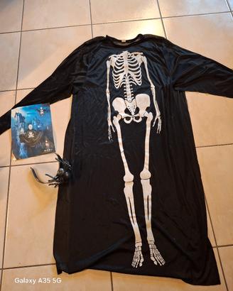 vestito lungo scheletro tulle