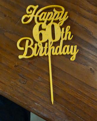 topper  torta  happy 60th briday 3d