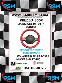 VOLANTE IN PELLE ROSSA NUOVO SMART 450