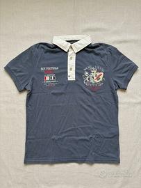 Polo Uomo Grigio Avio Stile Rugby