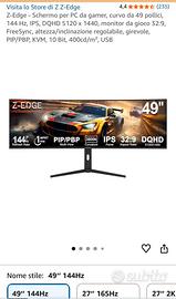 Monitor Curvo 49” - 144Hz - 5120x1440 - NUOVO