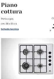 piano cottura 4 fuochi