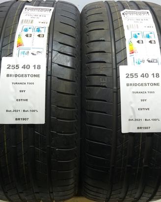 2 GOMME 255 40 18 BRIDGESTONE BR1907