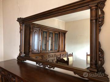 Specchio in legno da soggiorno, vintage