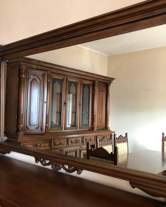 Specchio in legno da soggiorno, vintage