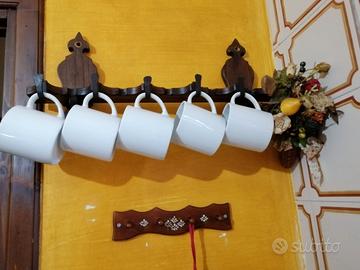 Appenditazze Rustico in Legno e Ferro Battuto - 6