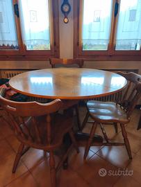 Tavola rotonda 4 persone (allungabile) e sedie