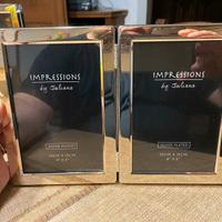 Coppia porta foto NUOVI IN SCATOLA 10x15cm Argento