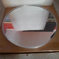 Specchio tondo parete 50 cm cornice alluminio